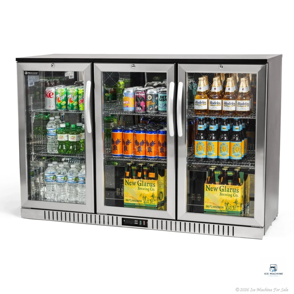Procool Residential 3-Door Stainless Steel Bar Cooler – 11.3 cu. ft. - commercial ice machine for sale at icemachineforsale.com