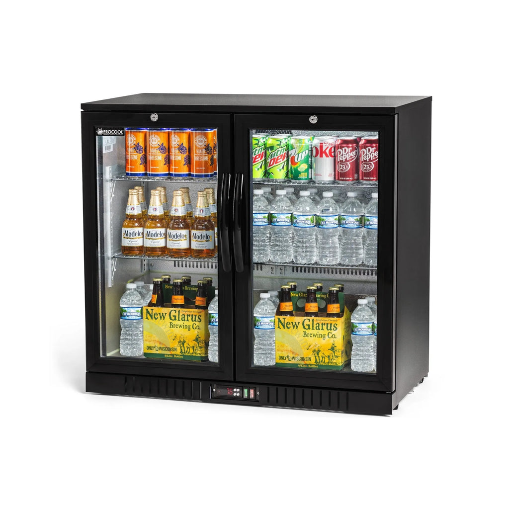 Procool Residential Bar Cooler - 2 Door Black