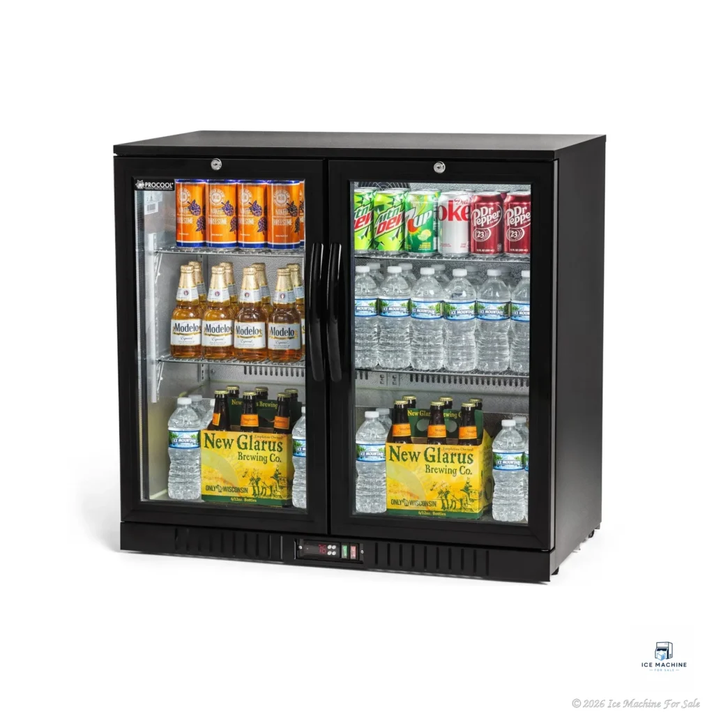 Procool Residential Bar Cooler – 2 Door Black - commercial ice machine for sale at icemachineforsale.com