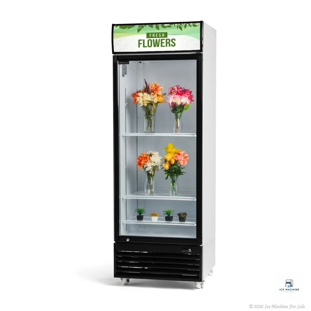 Procool Single Door Flower White Cooler – 19.4 Cu. Ft. - commercial ice machine for sale at icemachineforsale.com