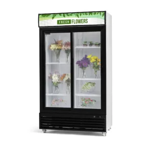 Procool Sliding 2 Door White Flower Cooler - 35.3 cu. ft.