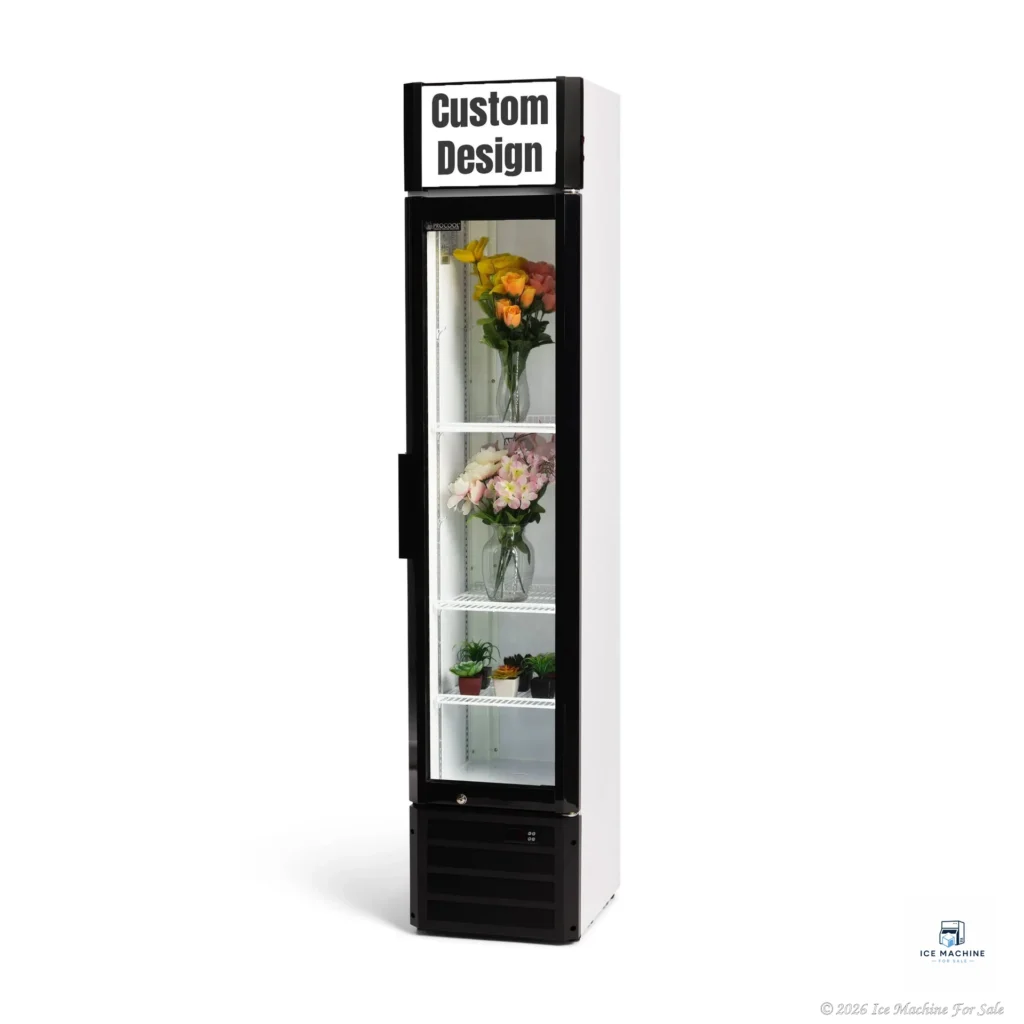 Procool Slim Custom Flower White Display Cooler – 5.7 cu. ft. - commercial ice machine for sale at icemachineforsale.com
