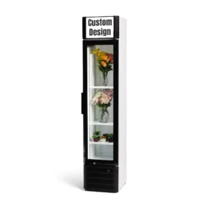 Procool Slim Custom Flower White Display Cooler - 5.7 cu. ft.