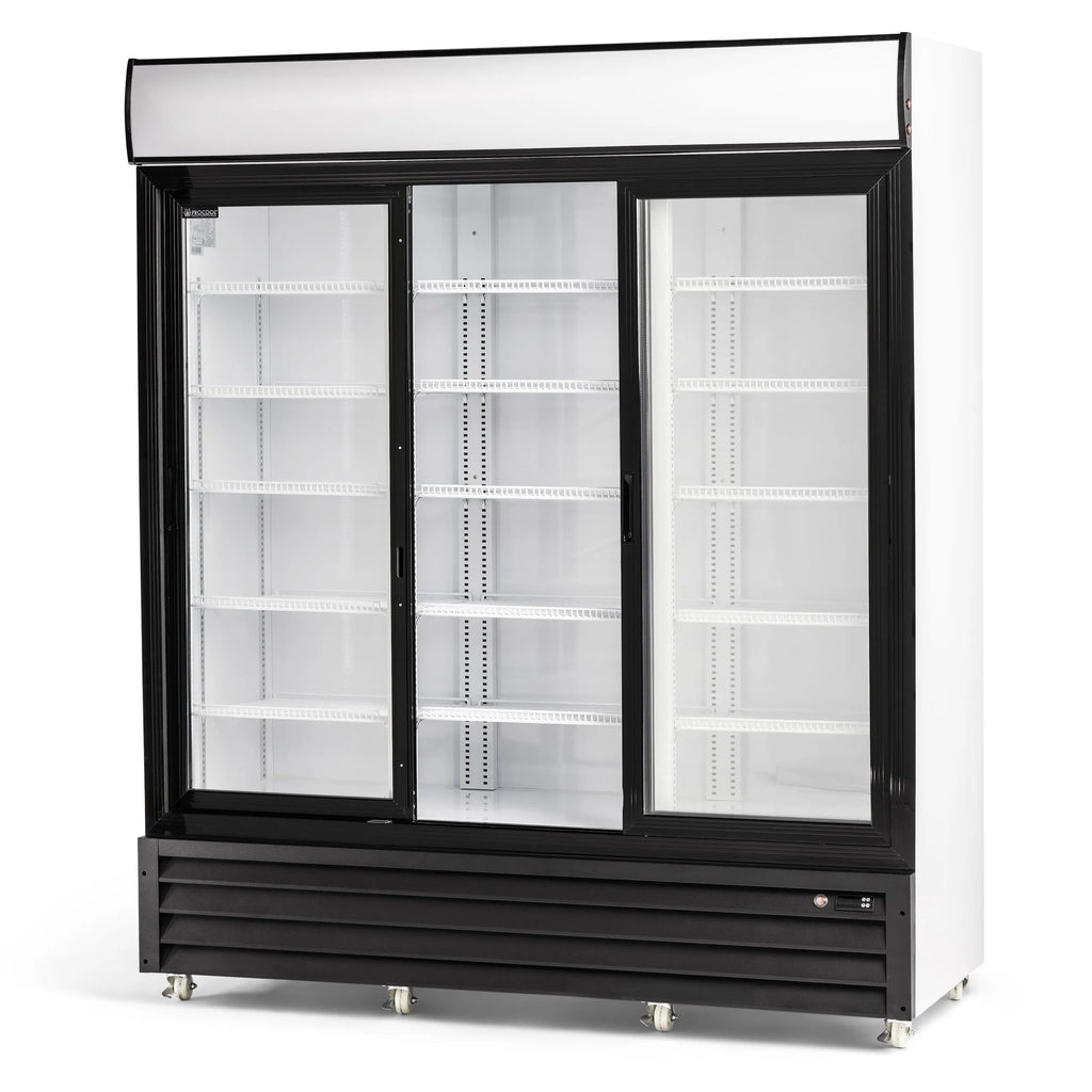 Procool Triple Sliding Door White Custom Flower Cooler - 53 cu. ft.