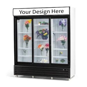 Procool Triple Sliding Door White Custom Flower Cooler - 53 cu. ft.