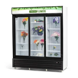 Procool Triple Sliding Door White Flower Cooler - 53 cu. ft.
