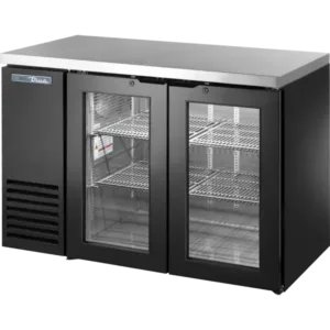 True TBB24-48-2G-Z1-SFT-B-1 Glass Swing Door Back Bar Cooler
