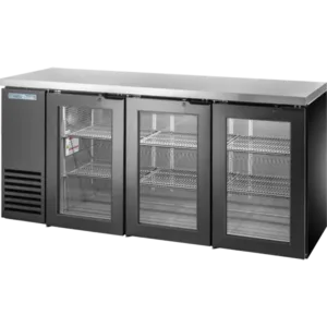 True TBB24-72-3G-Z1-SFT-B-1 Glass Swing Door Back Bar Cooler