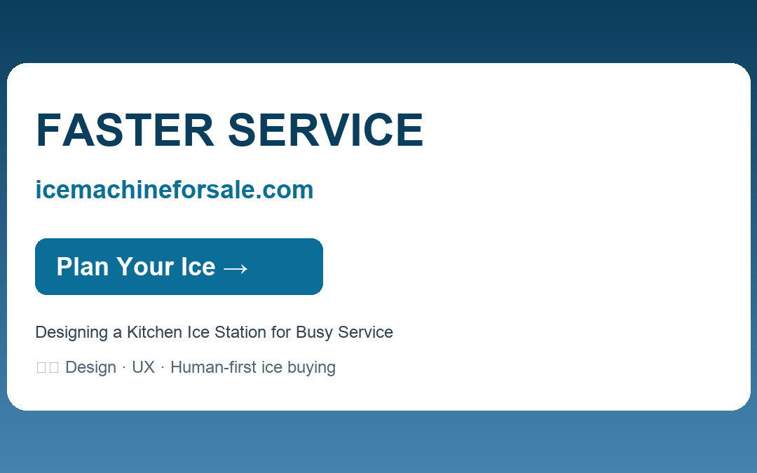Designing a Kitchen Ice Station for Busy Service — FASTER SERVICE | icemachineforsale.com