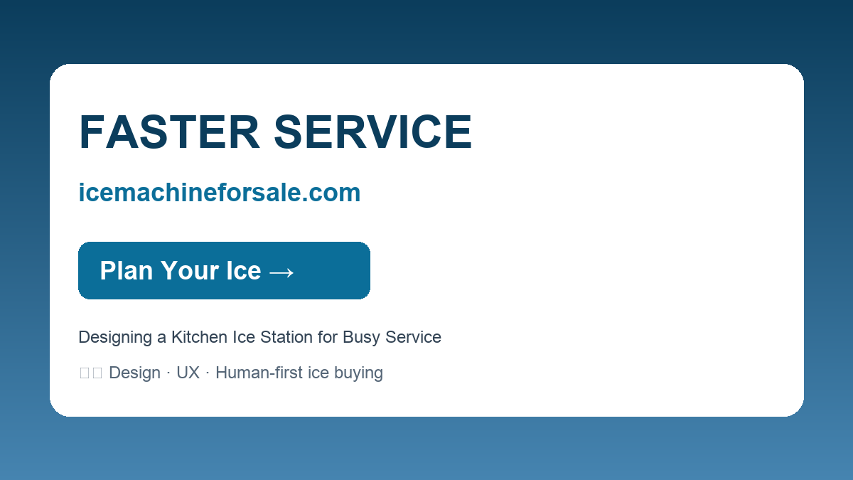 Designing a Kitchen Ice Station for Busy Service — FASTER SERVICE | icemachineforsale.com