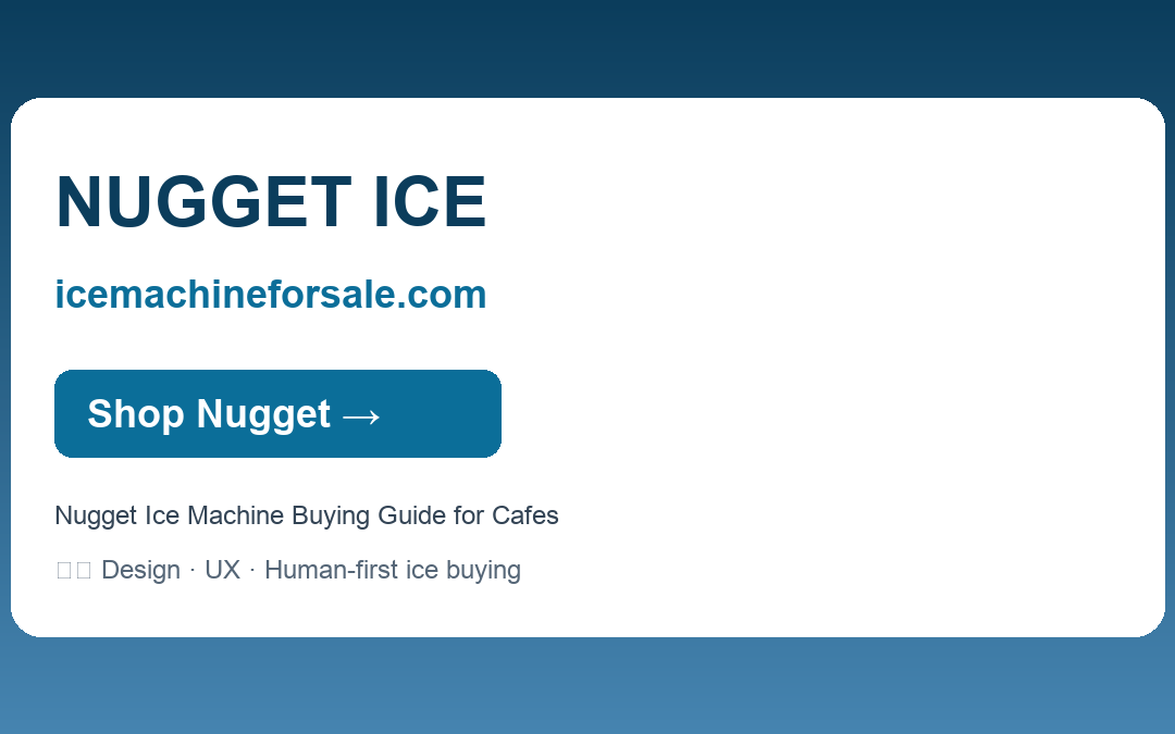 Nugget Ice Machine Buying Guide for Cafes — NUGGET ICE | icemachineforsale.com