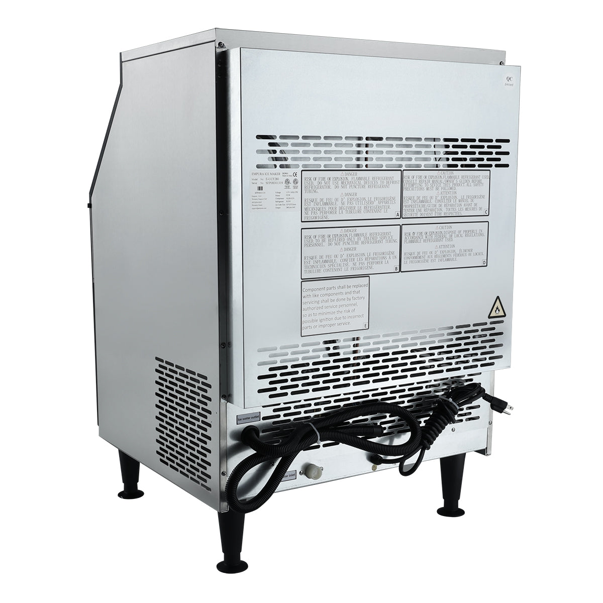 Empura Ice Machines E-UCF160 Ice Machine 26-3/16"W X 27-9/16"D X 38-1/2"H Undercounter