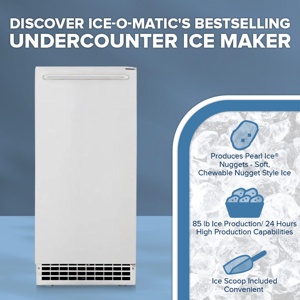 Ice-O-Matic GEMU090 Pearl Ice® Maker Soft Chewable Ice Crystals