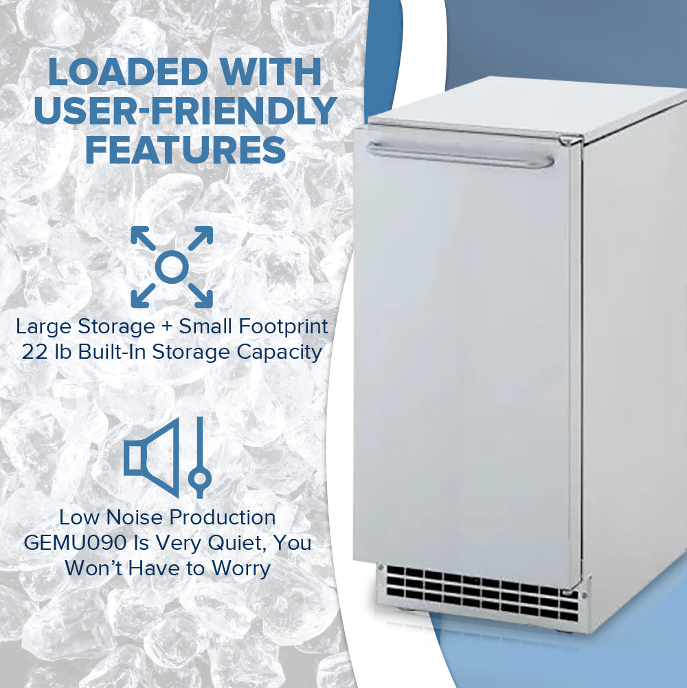 Ice-O-Matic GEMU090 Pearl Ice® Maker Soft Chewable Ice Crystals